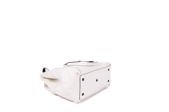 H Logo Pocket Leather Shopping Bag