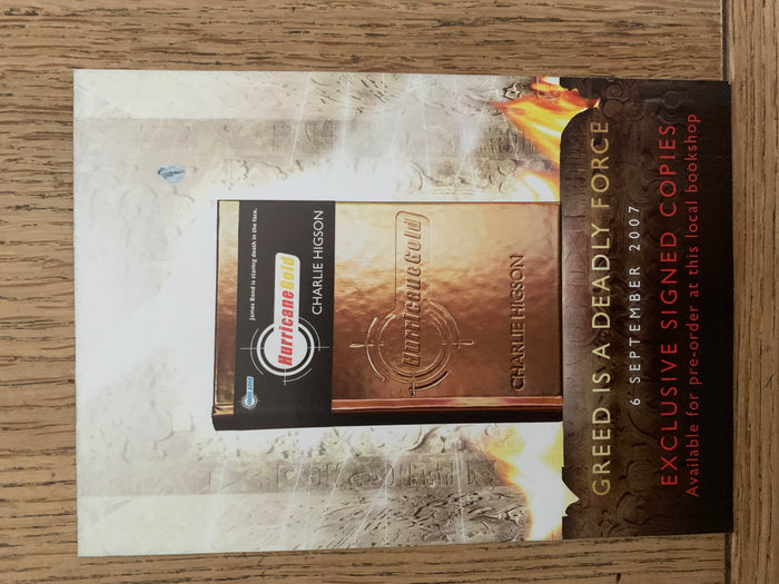 Hurricane Gold with gold sprayed page edges and promotional flyer (signed)
