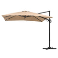 Instahut Outdoor Umbrella 3m Left-right Tilt Cantilever Patio Parasol Beige
