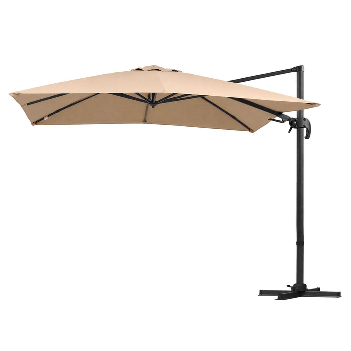Instahut Outdoor Umbrella 3m Left-right Tilt Cantilever Patio Parasol Beige