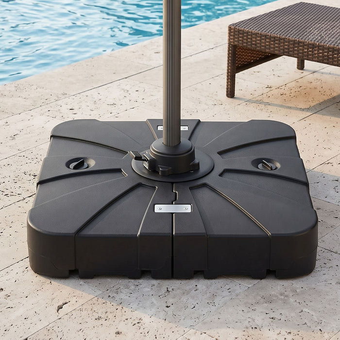 Instahut Outdoor Umbrella Base 84cm Fillable 60kg Cantilever Base Wheels