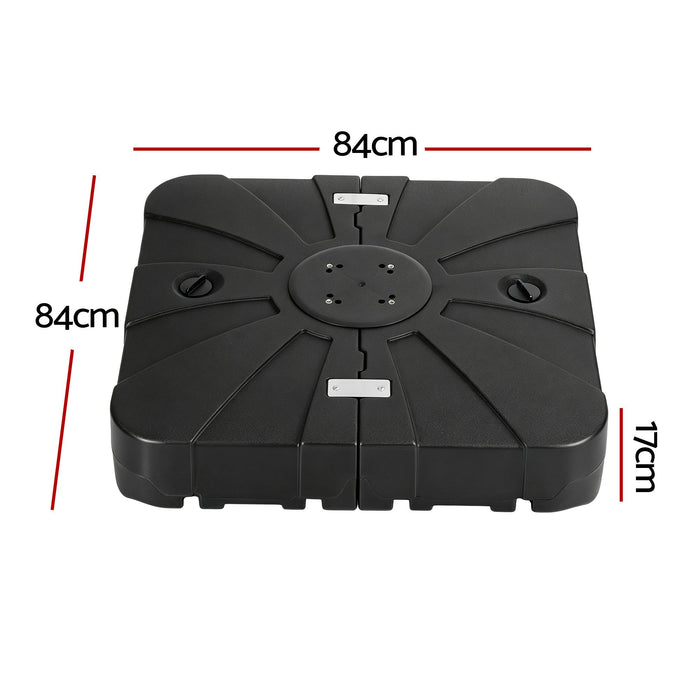 Instahut Outdoor Umbrella Base 84cm Fillable 60kg Cantilever Base Wheels