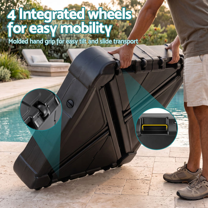 Instahut Outdoor Umbrella Base 84cm Fillable 60kg Cantilever Base Wheels