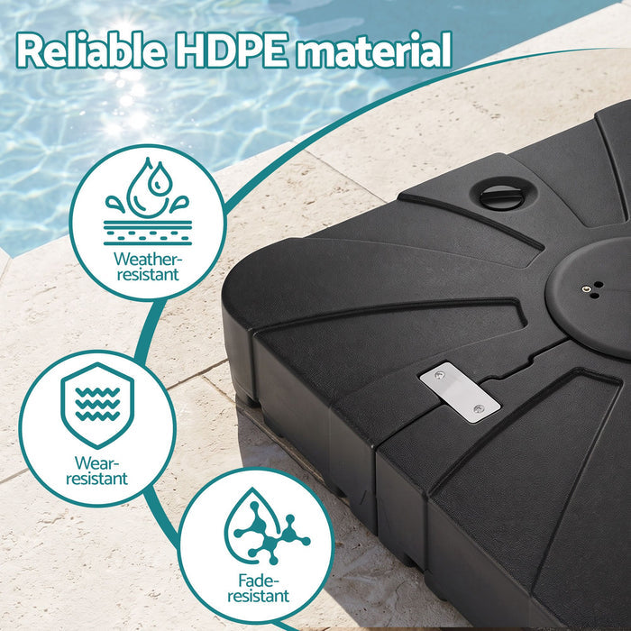 Instahut Outdoor Umbrella Base 84cm Fillable 60kg Cantilever Base Wheels