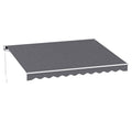 Instahut Retractable Folding Arm Awning Manual Sunshade 3.5M X 3M Grey