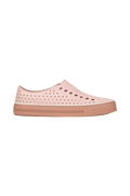 Side view of a Native Shoes Adults Jefferson Arc Wanderfoam Footwear in Chameleon Pink / Bruschetta Brown