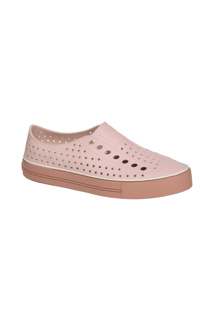 Bottom view of a Native Shoes Jefferson Arc Wanderfoam | Chameleon Pink / Bruschetta Brown Footwear in Chameleon Pink / Bruschetta Brown