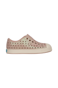 Side view of a Native Shoes Kids Jefferson Bio-Bling Kids Footwear in Chameleon Pink Bling / Bone White