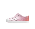 Side view of a Native Shoes Kids Jefferson Bio-Bling Kids Footwear in Barely Samba Bling / Shell White