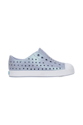 Side view of a Native Shoes Kids Jefferson Bio-Bling Kids Footwear in Skwyblng/Shlwht