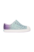 Side view of a Native Shoes Kids Jefferson Bio-Bling Kids Footwear in Fresco Twirling Bling / Shell White