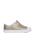 Side view of a Native Shoes Kids Jefferson Bio-Bling Kids Footwear in Slkblng/Shlwht