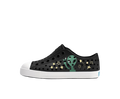 Side view of a Native Shoes Kids Jefferson Block Kids Footwear in Jiffy Black / Shell White / Peace Alien Block