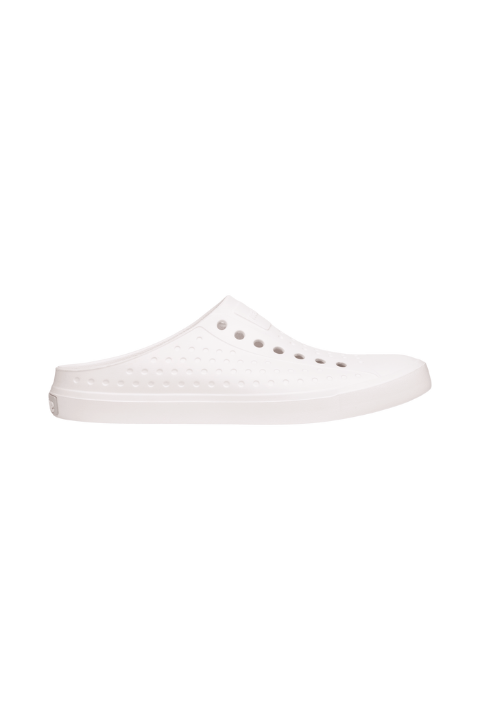 Side view of a Native Shoes Adults Jefferson Clog Wanderfoam Footwear in Shell White / Shell White