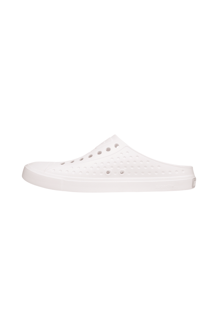 Angled view of a Native Shoes Jefferson Clog Wanderfoam | Shell White / Shell White Footwear in Shell White / Shell White