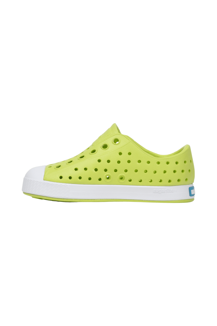 Bottom view of a Native Shoes Kids Jefferson Kids | Kingr/Shlwht Footwear in Kingr/Shlwht