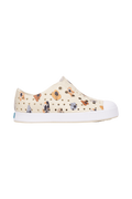 Side view of a Native Shoes Kids Jefferson Print Kids Footwear in Bnwht/Shlwht/Polkadogs