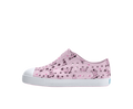 Side view of a Native Shoes Kids Jefferson Print Kids Footwear in Barely Pink / Shell White / Cowgirl