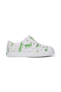 Side view of a Native Shoes Kids Jefferson Print Kids Footwear in Shell White / Shell White / Alligators