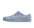 Side view of a Native Shoes Adults Jefferson Wanderfoam Print Footwear in Dawn Blue / Skyway Trans / Floral