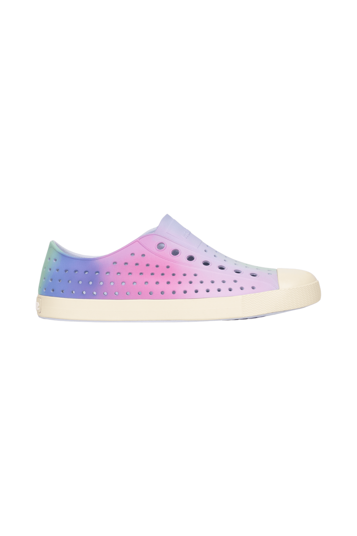 Side view of a Native Shoes Adults Jefferson Wanderfoam Print Footwear in Skwybl/Bnwht/Fscosoftspec