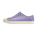 Side view of a Native Shoes Adults Jefferson Footwear in Taro Purple / Bone White