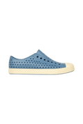 Side view of a Native Shoes Adults Jefferson Footwear in Oasis Blue / Bone White