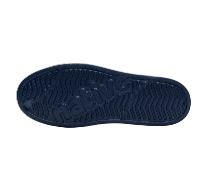 Bottom view of a Native Shoes Jefferson | Regatta Blue / Shell White Footwear in Regatta Blue / Shell White