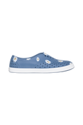 Side view of a Native Shoes Adults Jericho Wanderfoam Print Footwear in Oasisbl/Shlwht/Daisyaop
