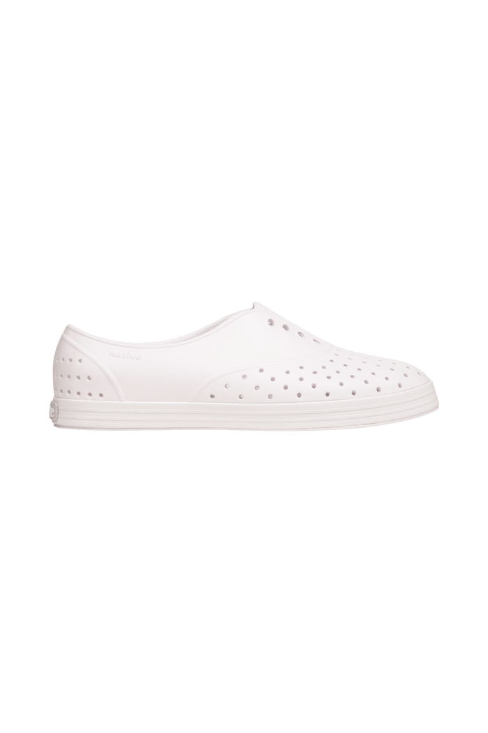 Side view of a Native Shoes Adults Jericho Wanderfoam Footwear in Shell White / Shell White