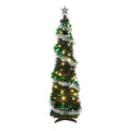 Jingle Jollys Pop Up Christmas Tree Pre Decorated Warm White LED 155cm
