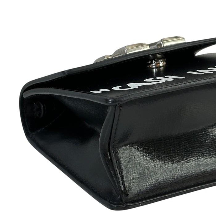 Off-White Jitney "Cash Inside" Crossbody BagBlack Leather