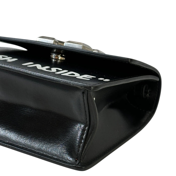 Off-White Jitney "Cash Inside" Crossbody BagBlack Leather