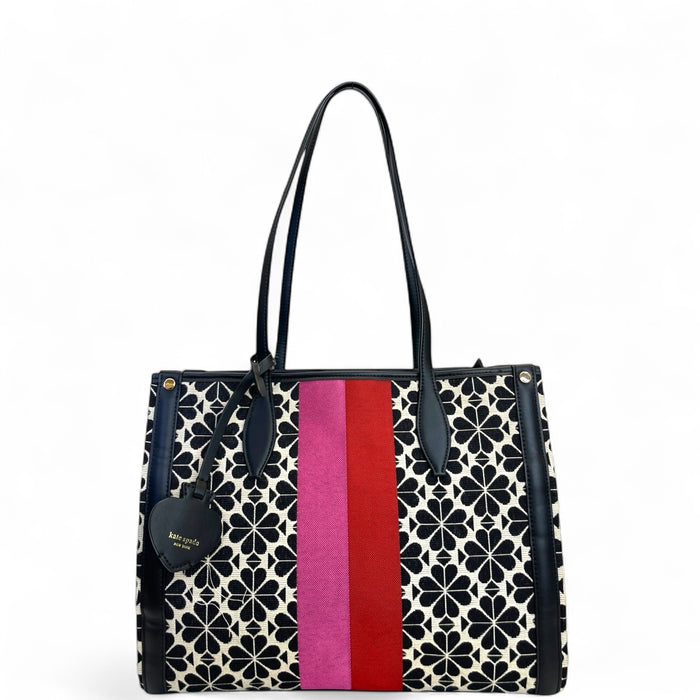 Kate Spade Flower Jacquard Stripe Market Medium Tote bag