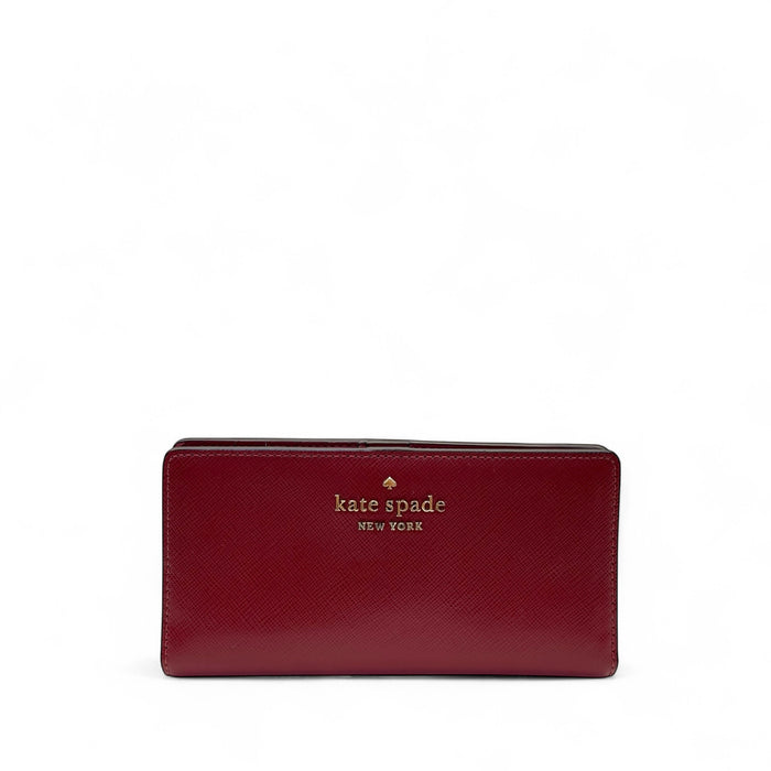 Kate Spade Saffiano Burgundy Leather Leila Continental Wallet