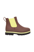Side view of a Native Shoes Kids Kensington Chelsea Kids Footwear in Bitbr/Jfyblk/Kingr