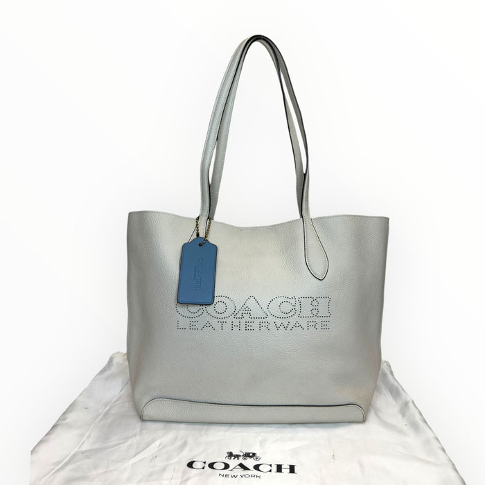 Coach KIA Tote White Leather