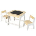 Kids Table and Chairs Set Double Sided Tabletop Hidden Storage Furniture