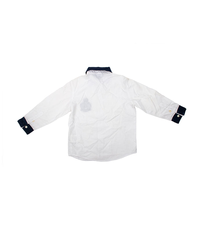 Kids White &amp; Blue Collar Shirt
