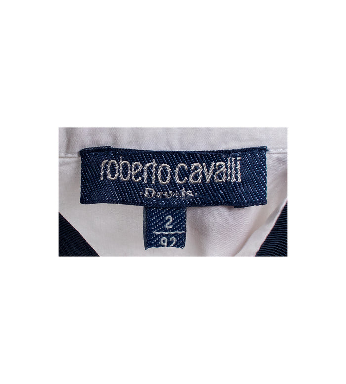 Kids White &amp; Blue Collar Shirt