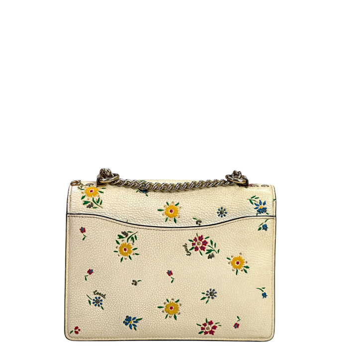 Coach Klare Crossbody Bag White Floral Print Leather