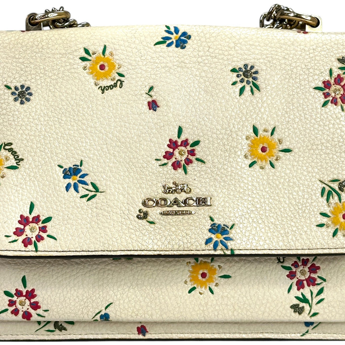 Coach Klare Crossbody Bag White Floral Print Leather