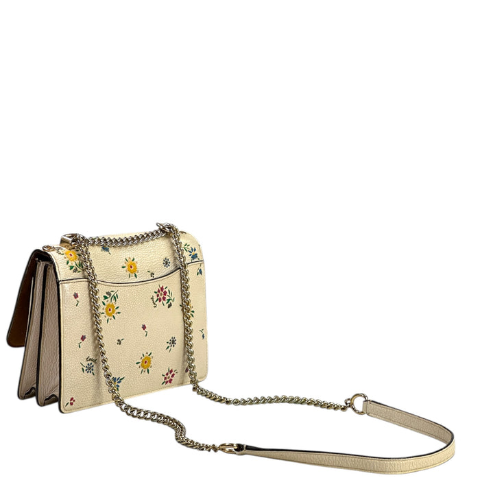 Coach Klare Crossbody Bag White Floral Print Leather