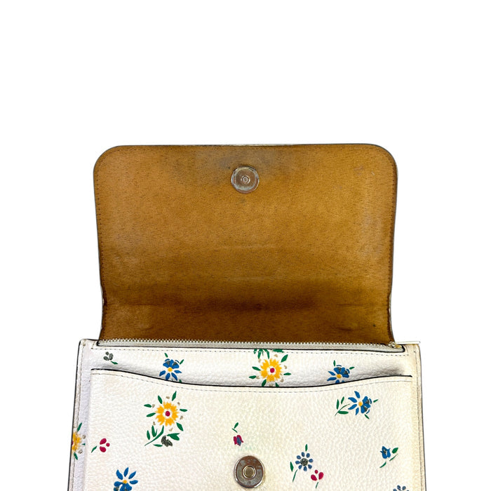 Coach Klare Crossbody Bag White Floral Print Leather
