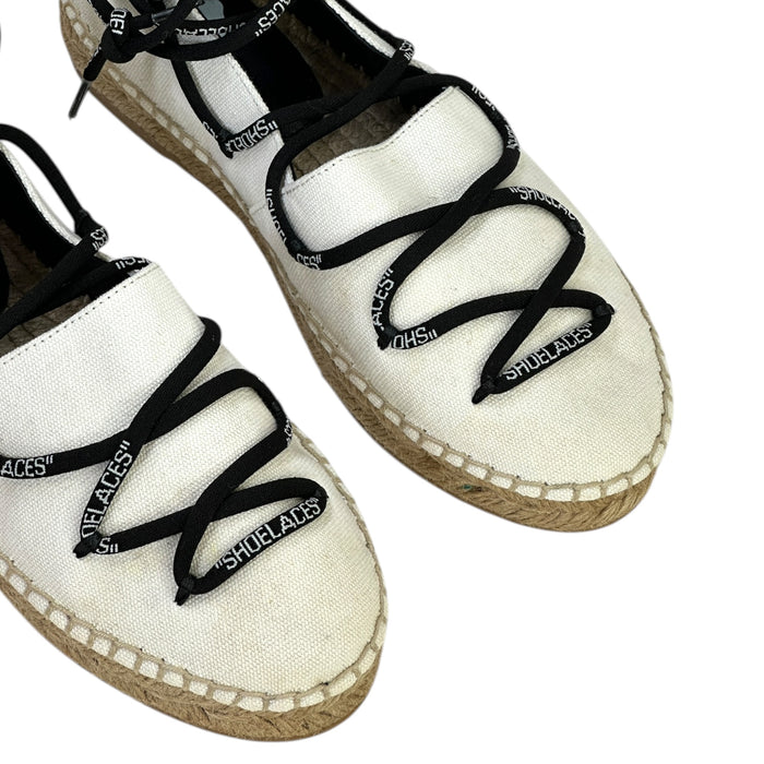 Off-White lace-up flat espadrilles white canvas size 36