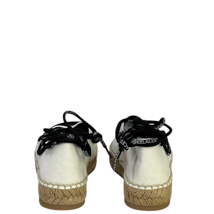 Off-White lace-up flat espadrilles white canvas size 36