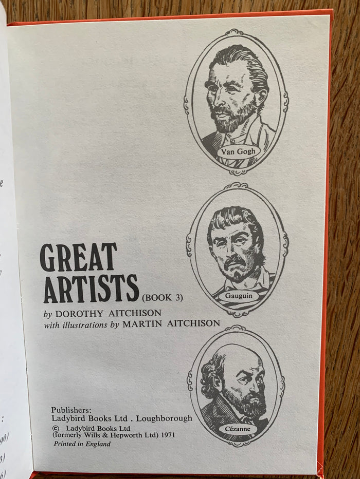 Ladybird Series 701 - Great Artists. Books 1-3. Complete set.