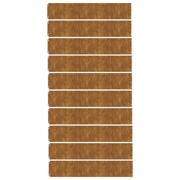 Lawn Edgings 10 pcs 20x103 cm Flexible Corten steel