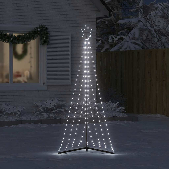 LED Christmas Tree 187cm 339 LED Lights 8 Function Xmas Decor Cold White