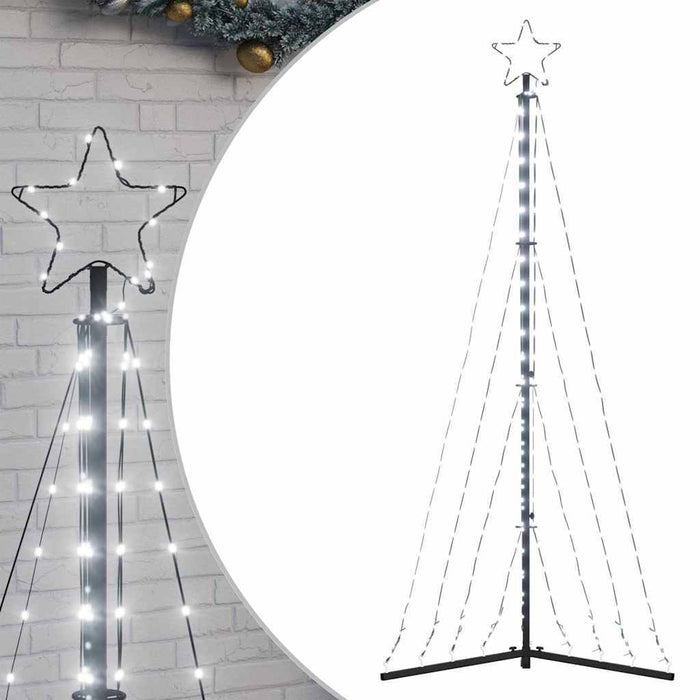 LED Christmas Tree 187cm 339 LED Lights 8 Function Xmas Decor Cold White
